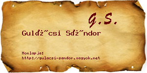 Gulácsi Sándor névjegykártya